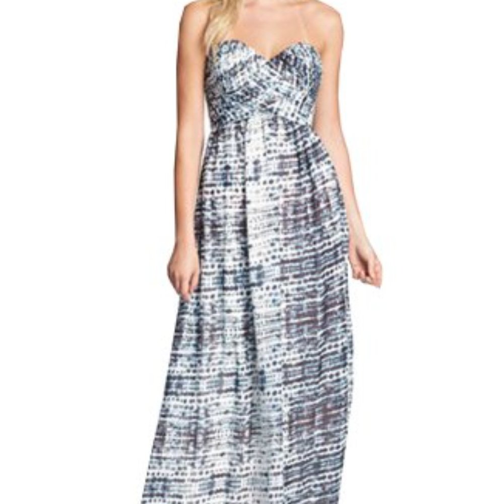 Calvin Klein chiffon strapless gown